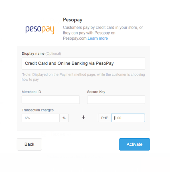 EasyStore Activate PesoPay